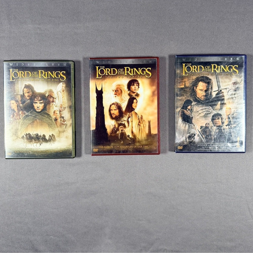 Lord of the Rings Motion Picture Trilogy DVD Set Widescreen Multi Fantasy Movie - Picture 1 of 7